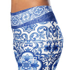 Blue Majolica Flare Leggings