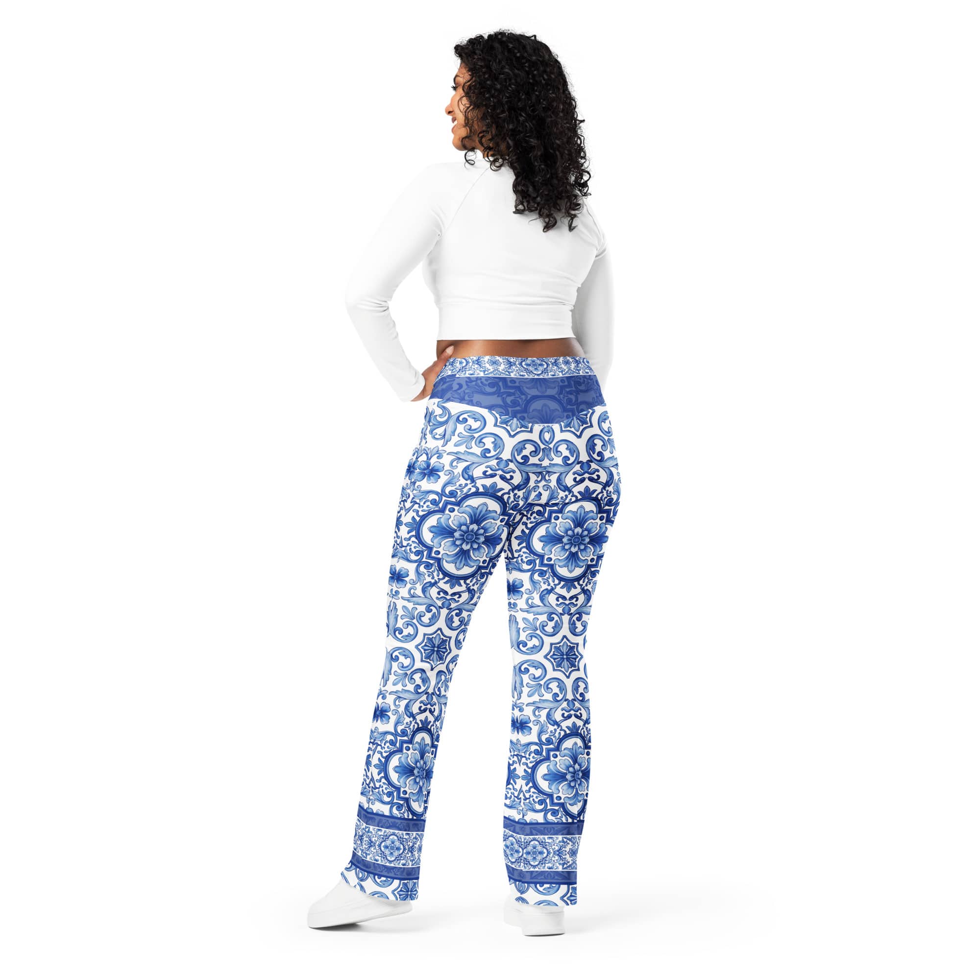 Blue Majolica Flare Leggings