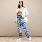 Blue Majolica Flare Leggings