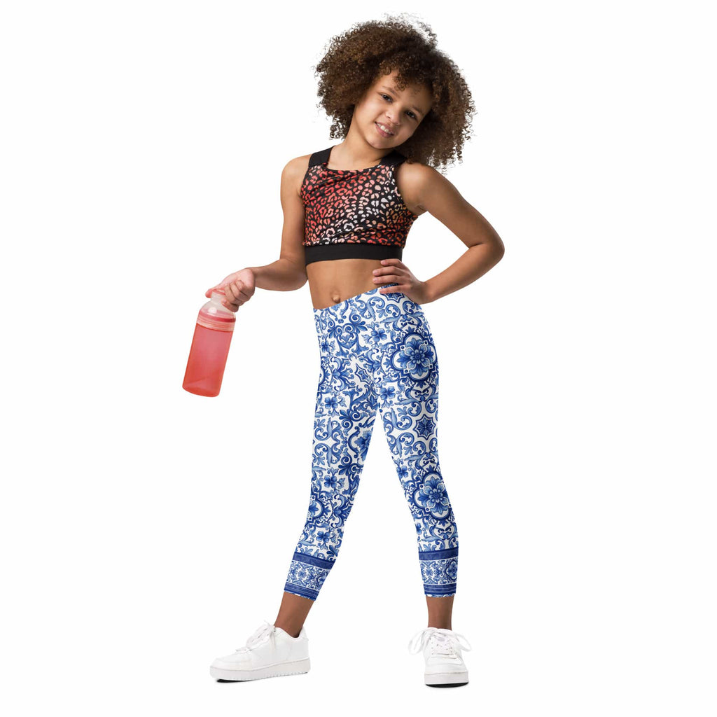 Blue Majolica Kid's Leggings