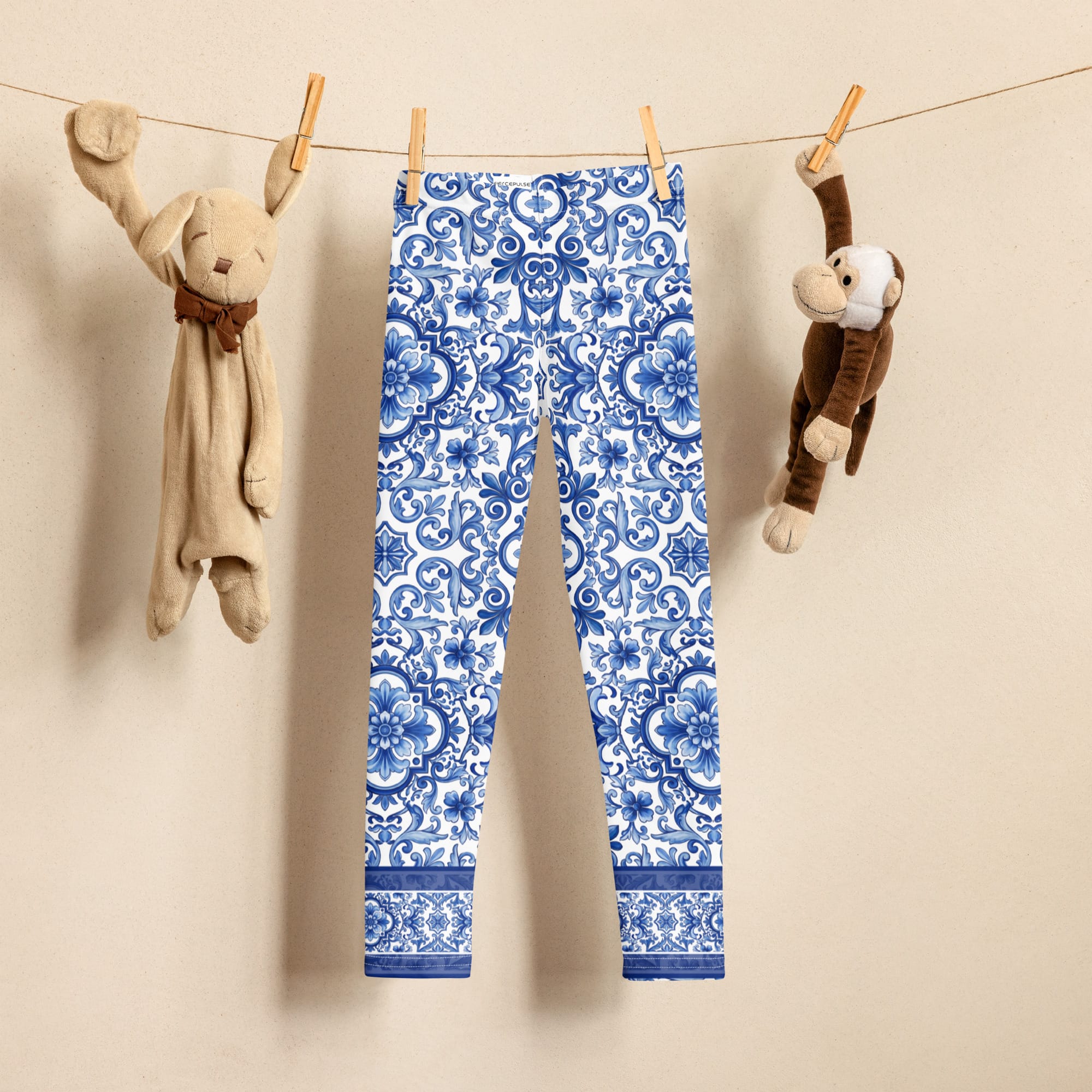 Blue Majolica Kid's Leggings