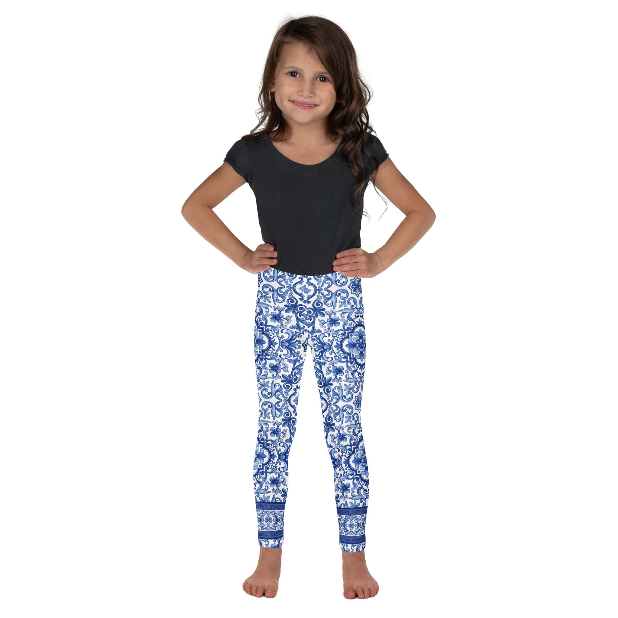 Blue Majolica Kid's Leggings