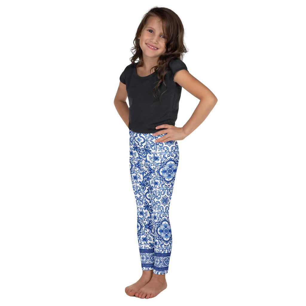 Blue Majolica Kid's Leggings