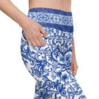 Blue Majolica Leggings With Pockets