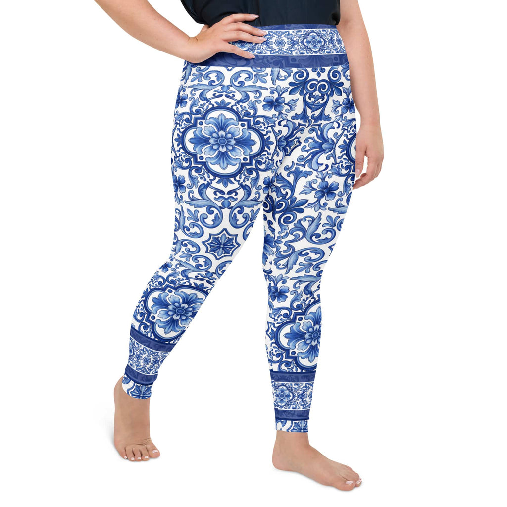 Blue Majolica Plus Size Leggings
