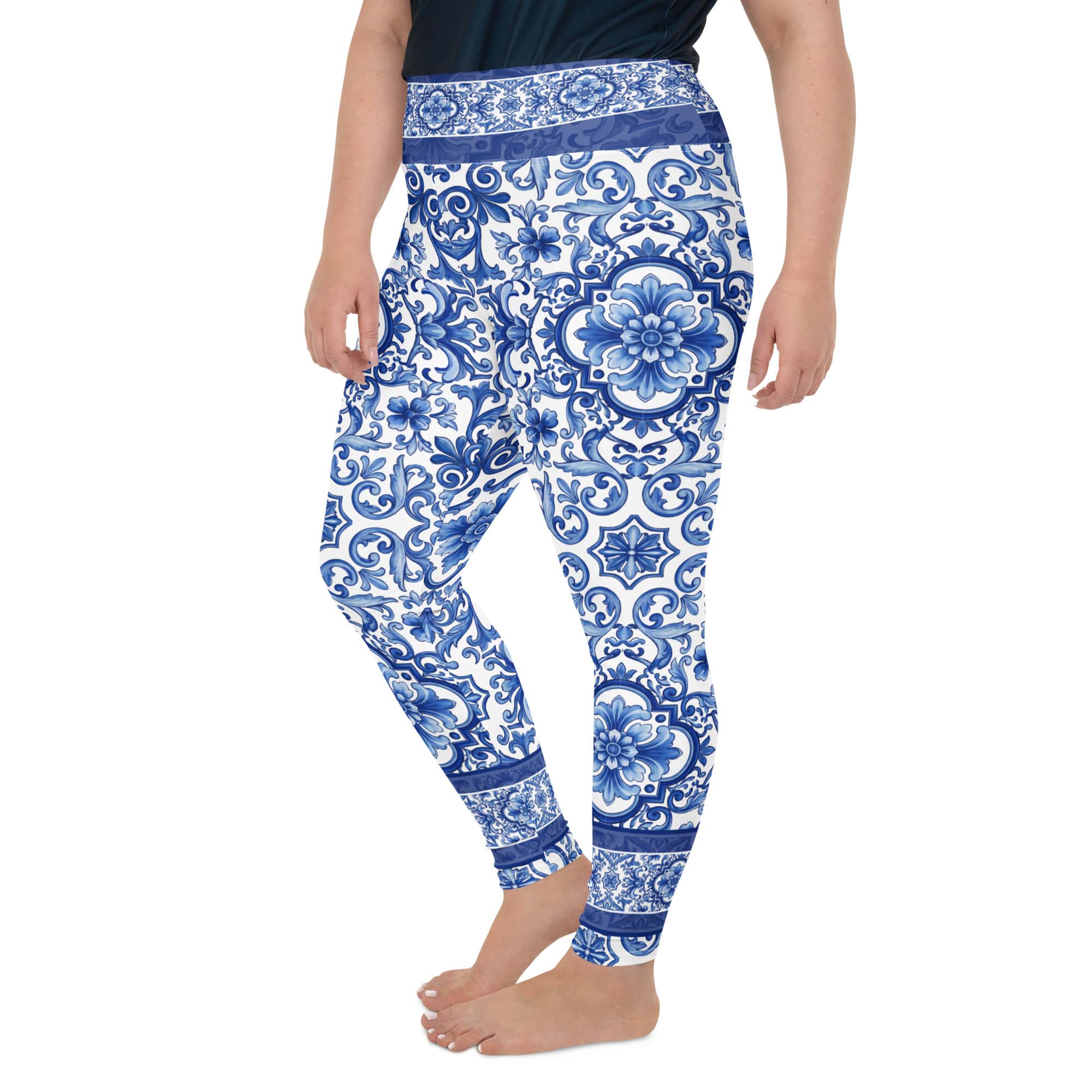 Blue Majolica Plus Size Leggings