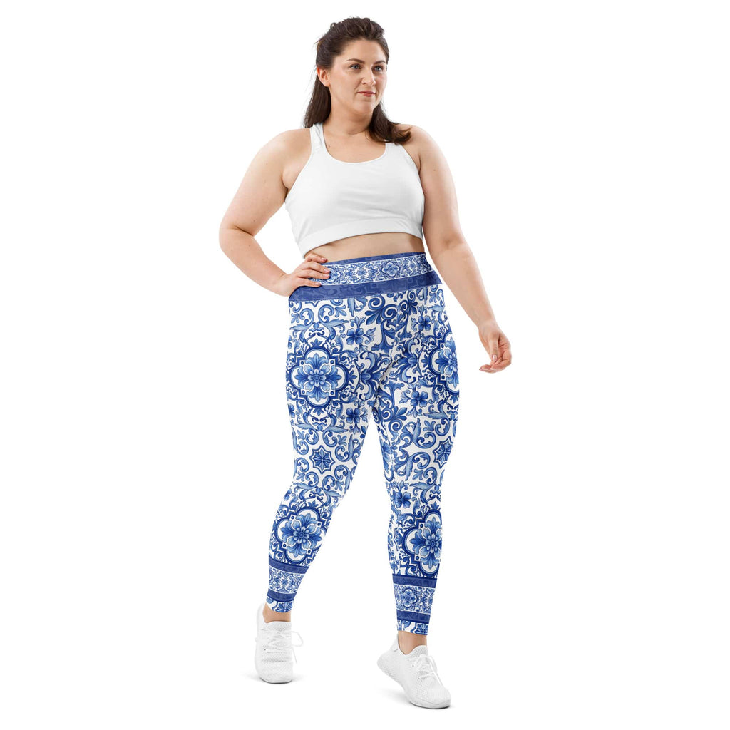 Blue Majolica Plus Size Leggings