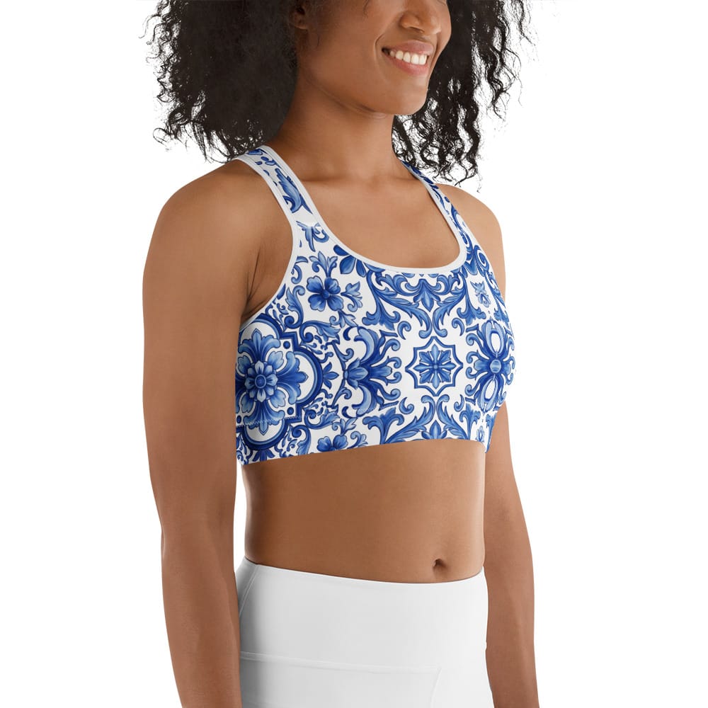 Blue Majolica Sports Bra