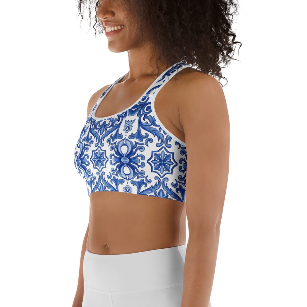 Blue Majolica Sports Bra