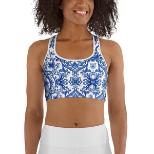 Blue Majolica Sports Bra