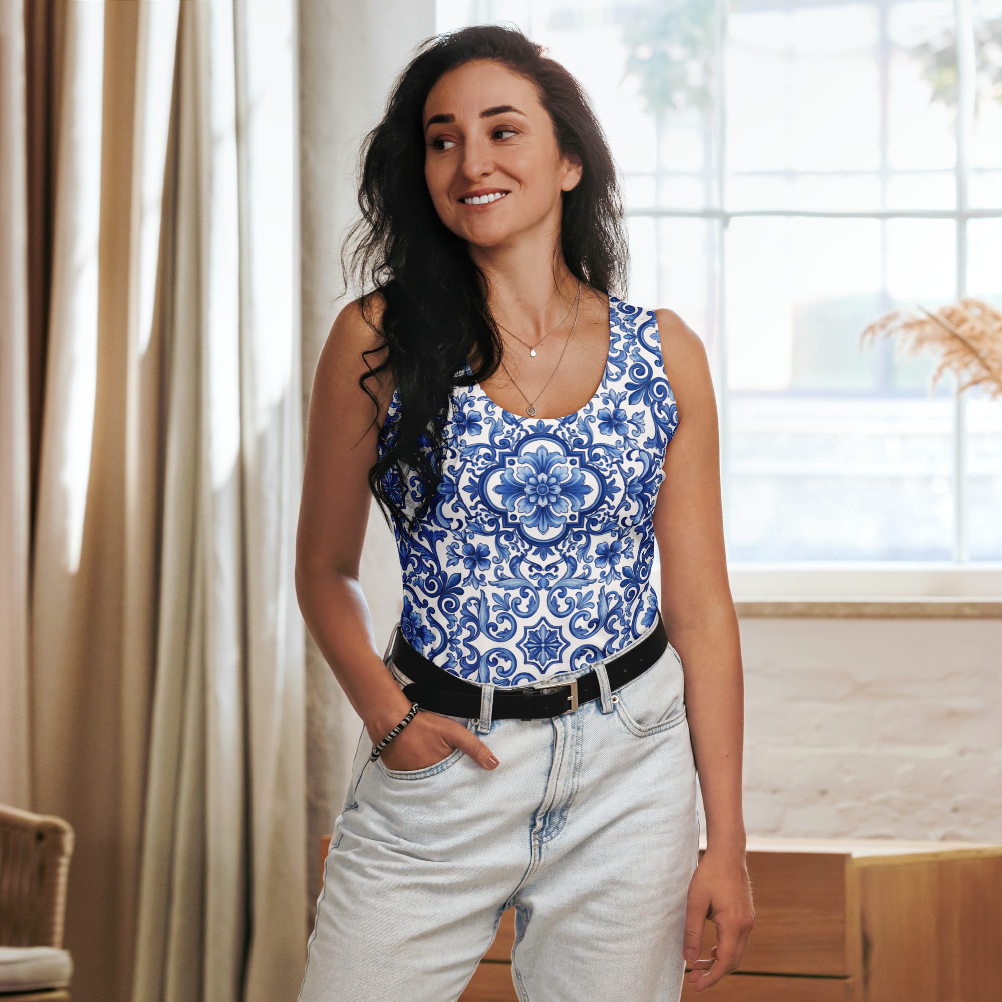 Blue Majolica Tank Top