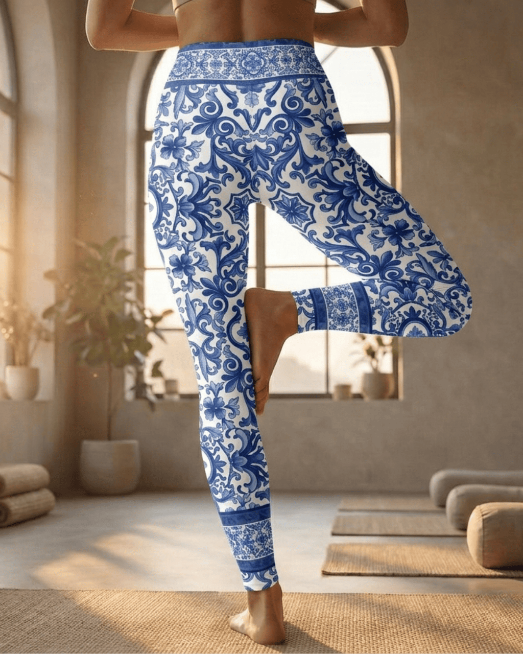 Blue Majolica Yoga Leggings