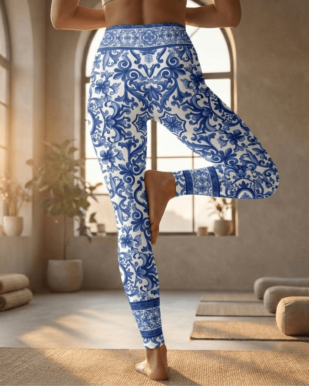 Blue Majolica Yoga Leggings