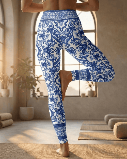 Blue Majolica Yoga Leggings