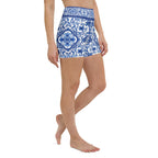 Blue Majolica Yoga Shorts