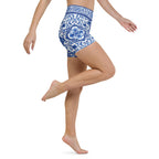 Blue Majolica Yoga Shorts