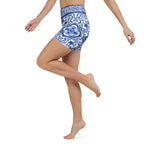 Blue Majolica Yoga Shorts