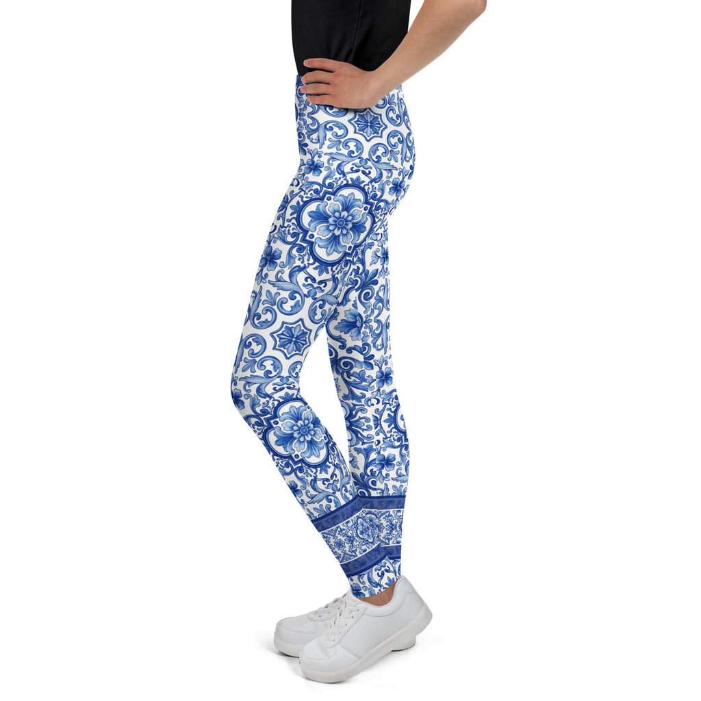 Blue Majolica Youth Leggings