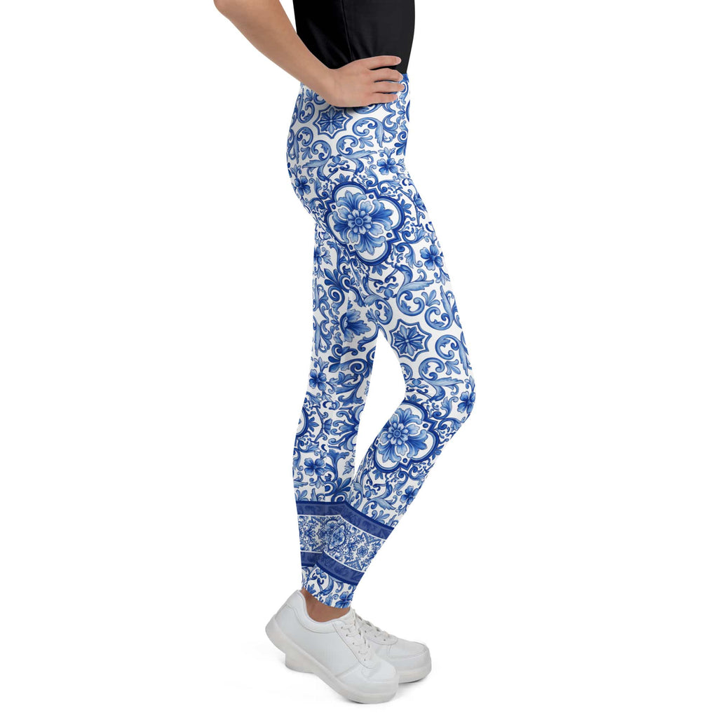 Blue Majolica Youth Leggings