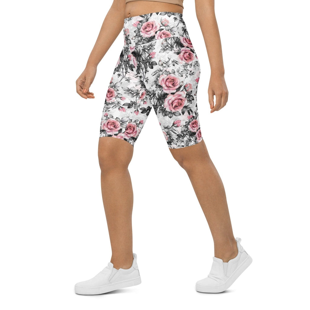 Blush Floral Biker Shorts