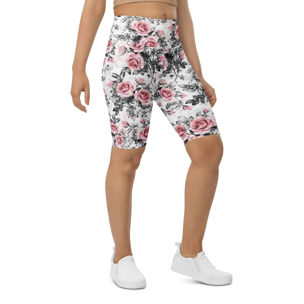 Blush Floral Biker Shorts