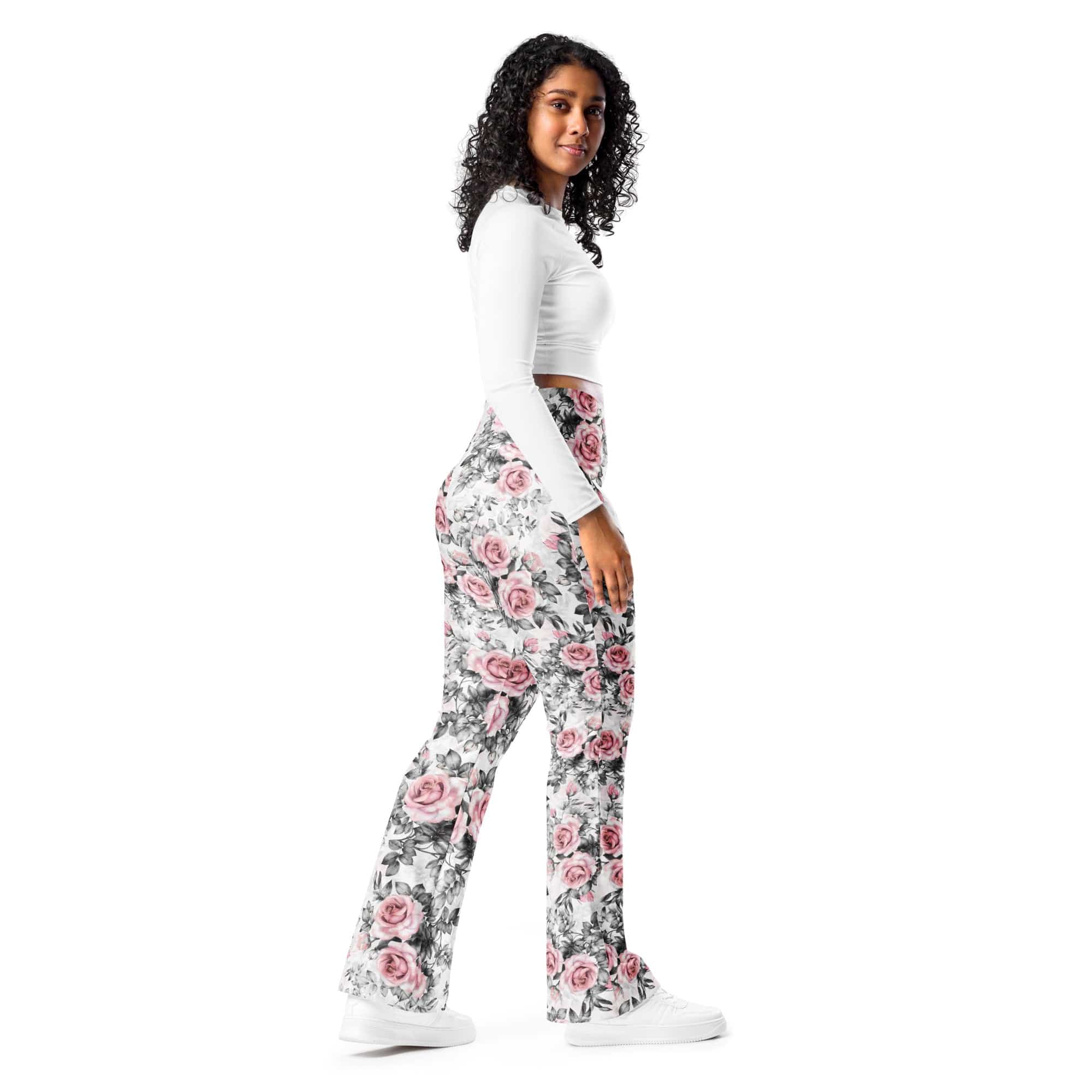 Blush Floral Flare Leggings