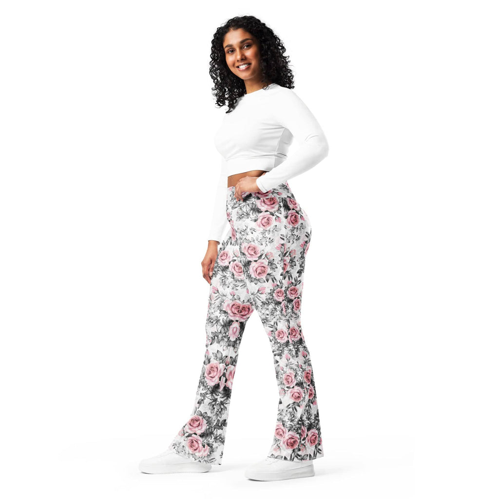 Blush Floral Flare Leggings