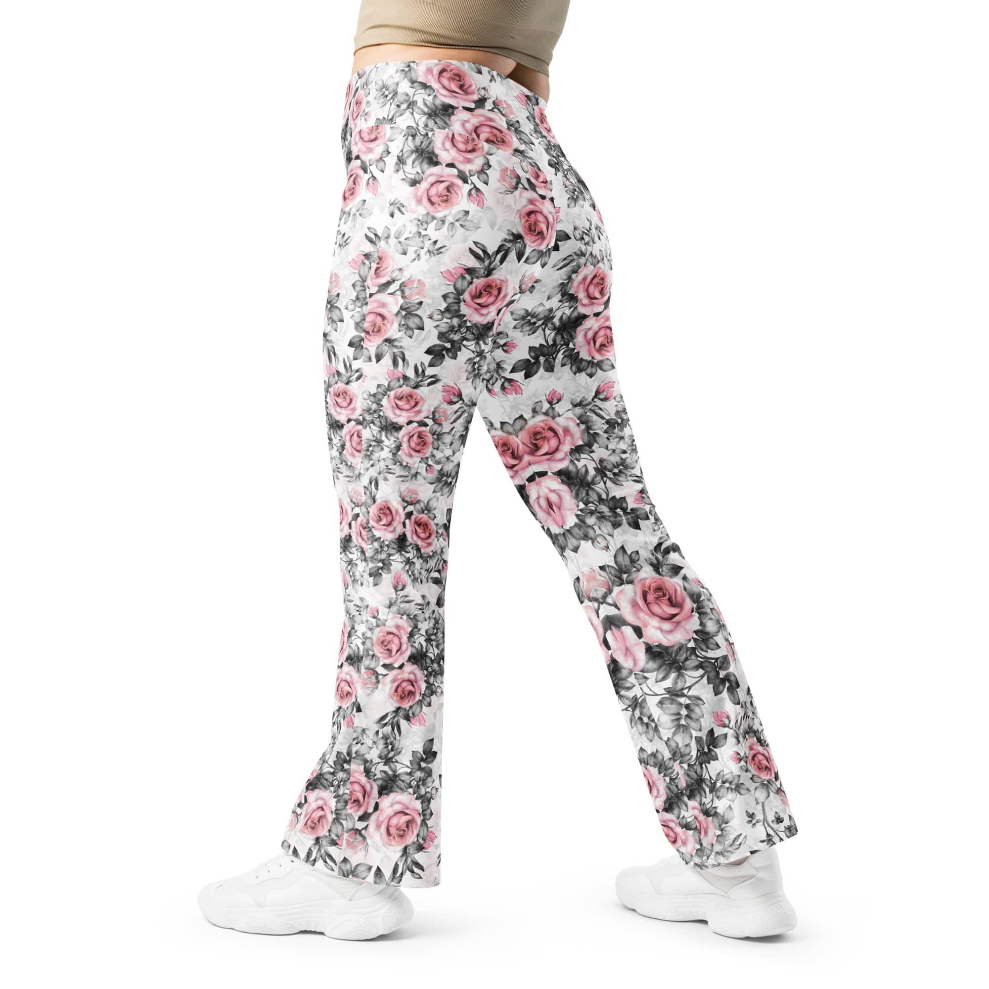 Blush Floral Flare Leggings