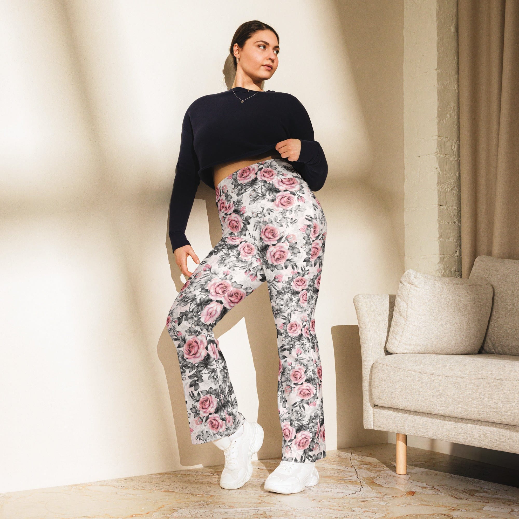Blush Floral Flare Leggings