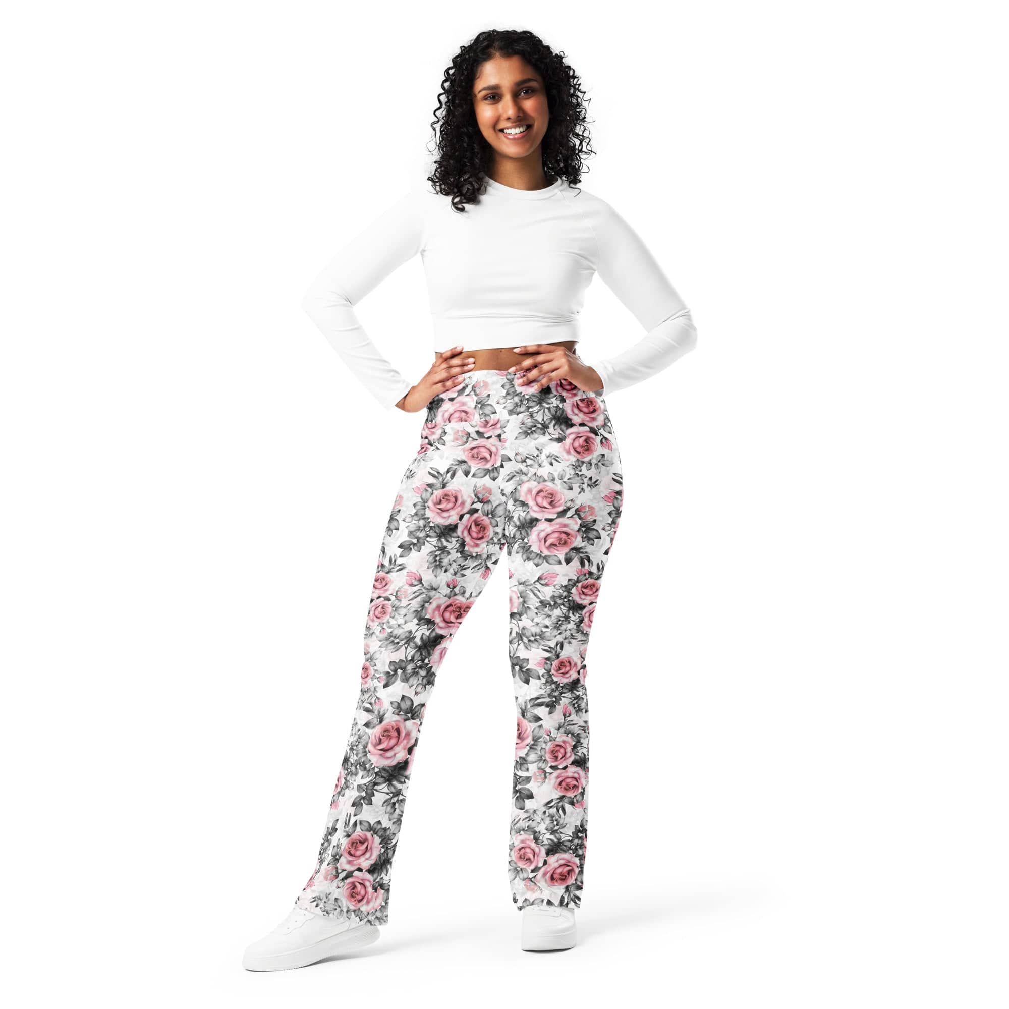 Blush Floral Flare Leggings