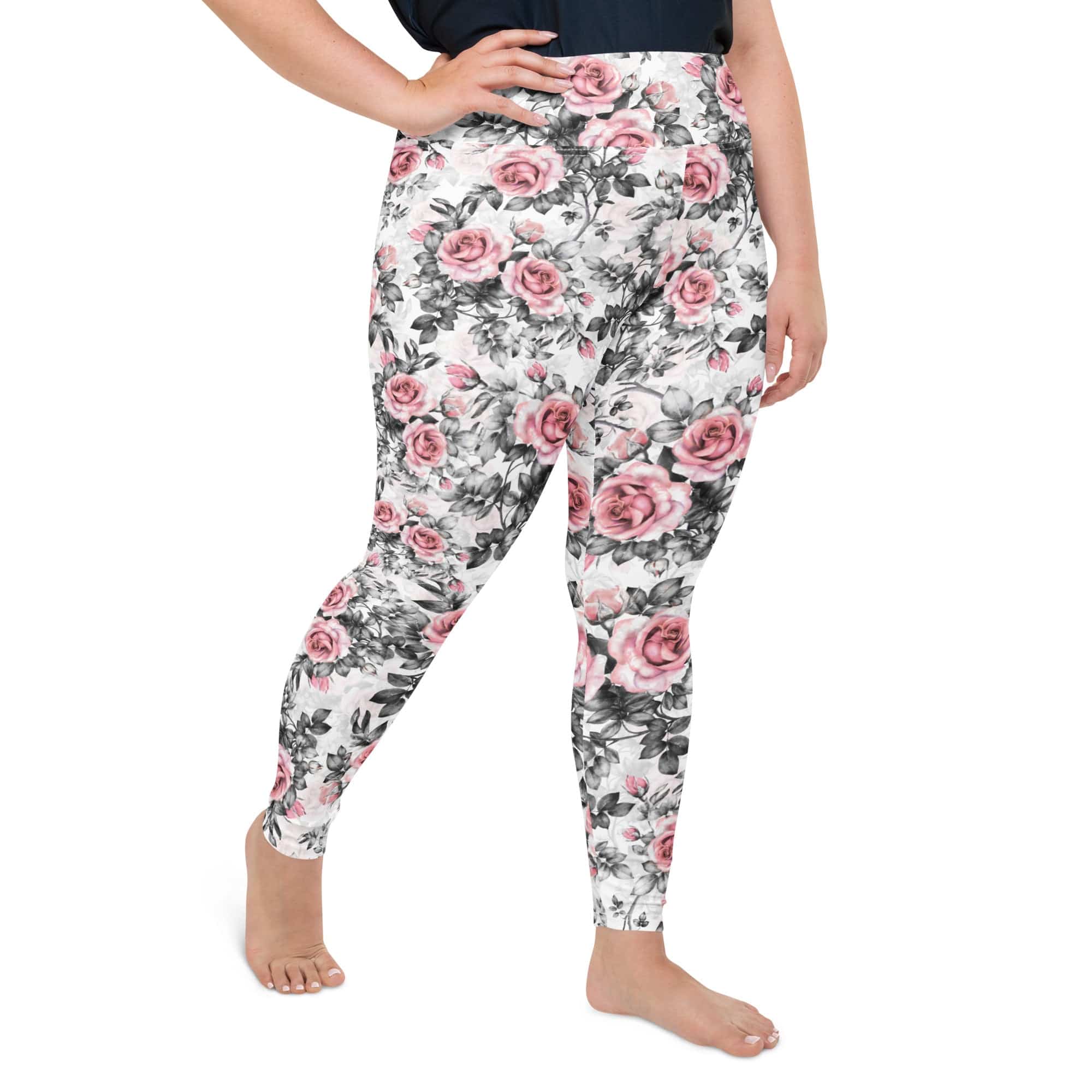 Blush Floral Plus Size Leggings