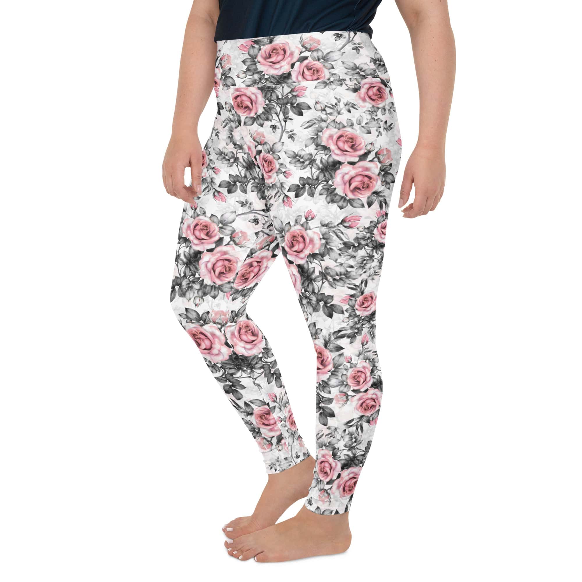 Blush Floral Plus Size Leggings