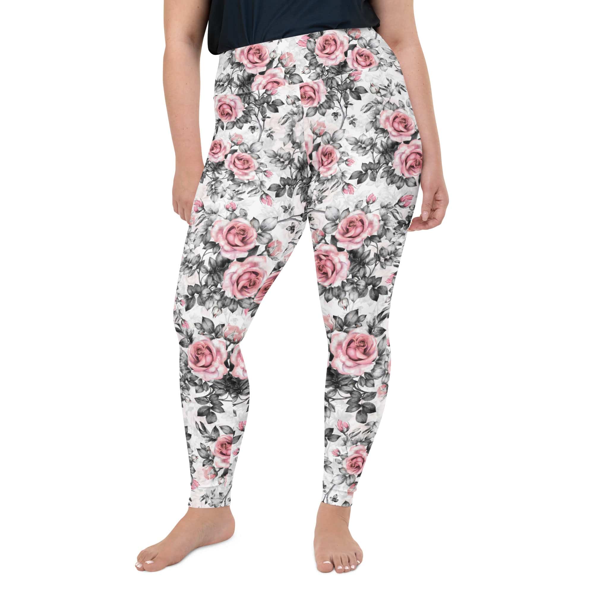 Blush Floral Plus Size Leggings