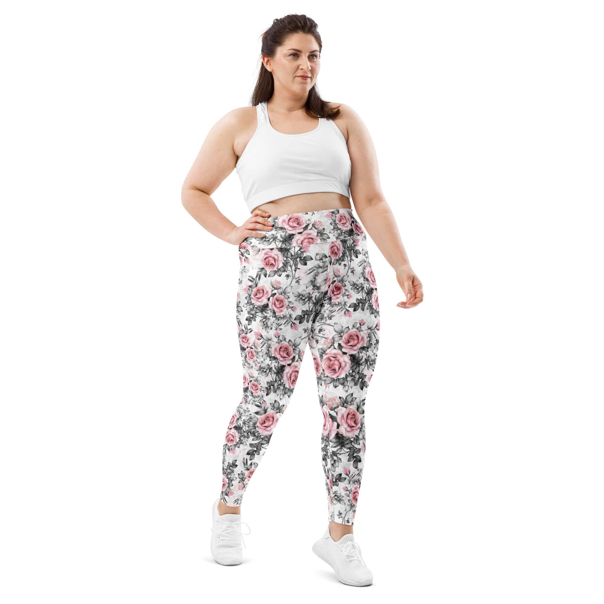 Blush Floral Plus Size Leggings