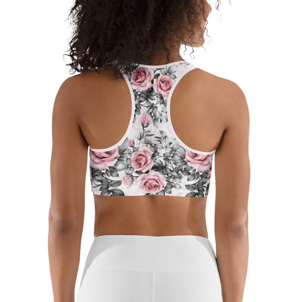 Blush Floral Sports Bra