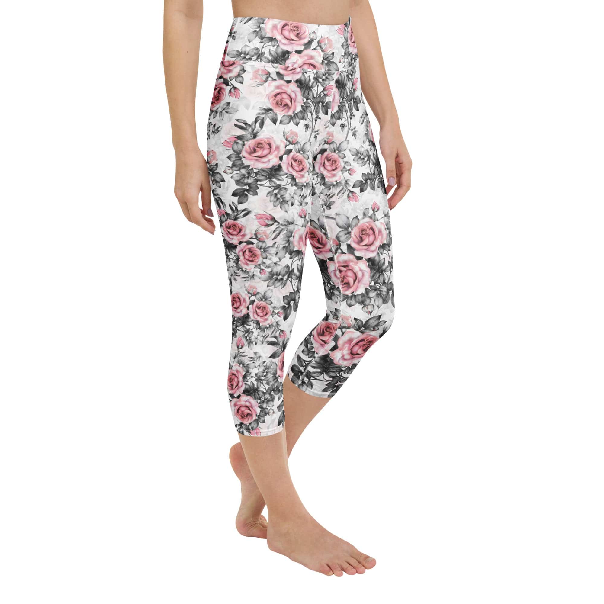 Blush Floral Yoga Capris