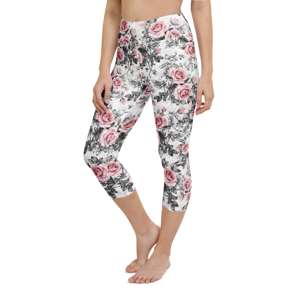 Blush Floral Yoga Capris