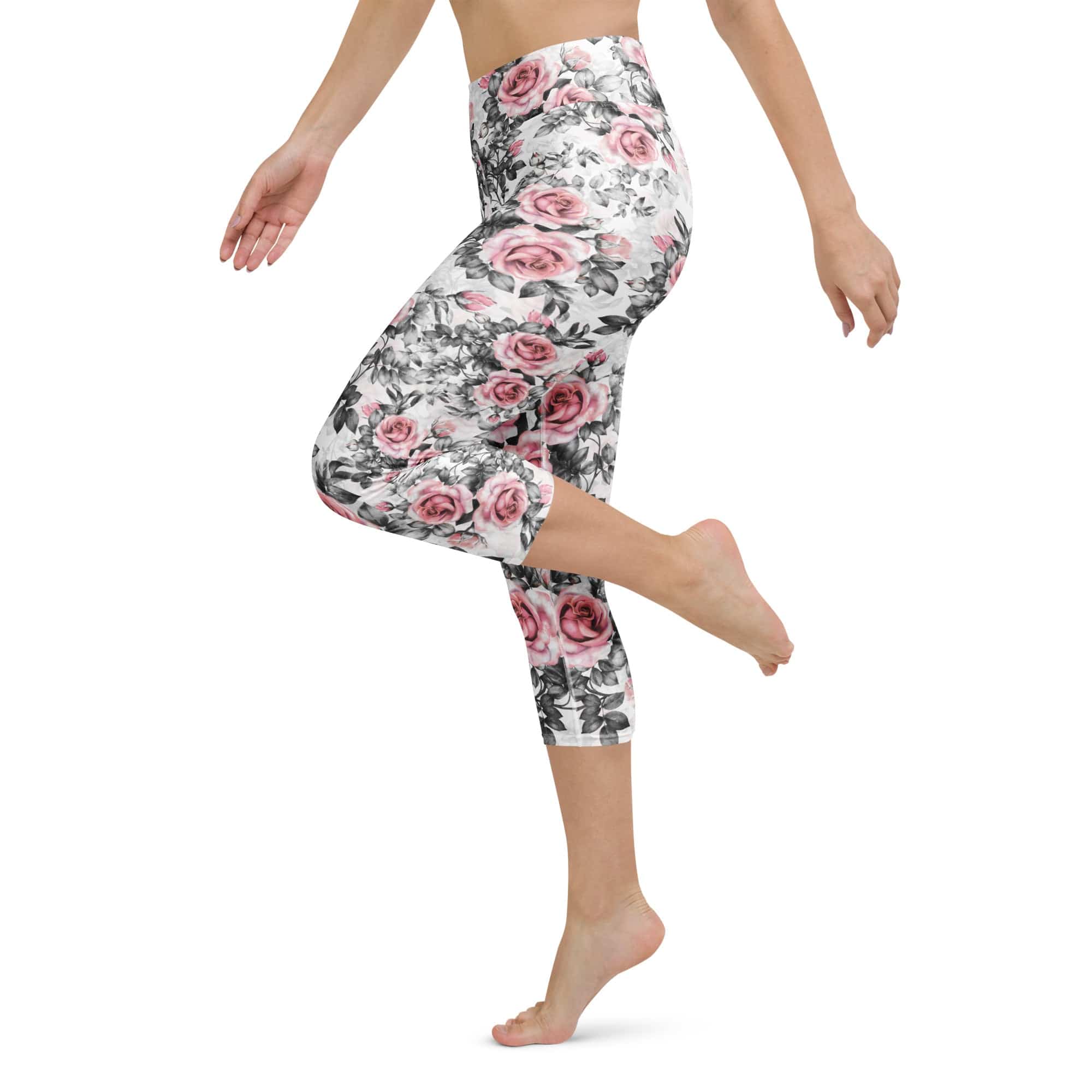 Blush Floral Yoga Capris