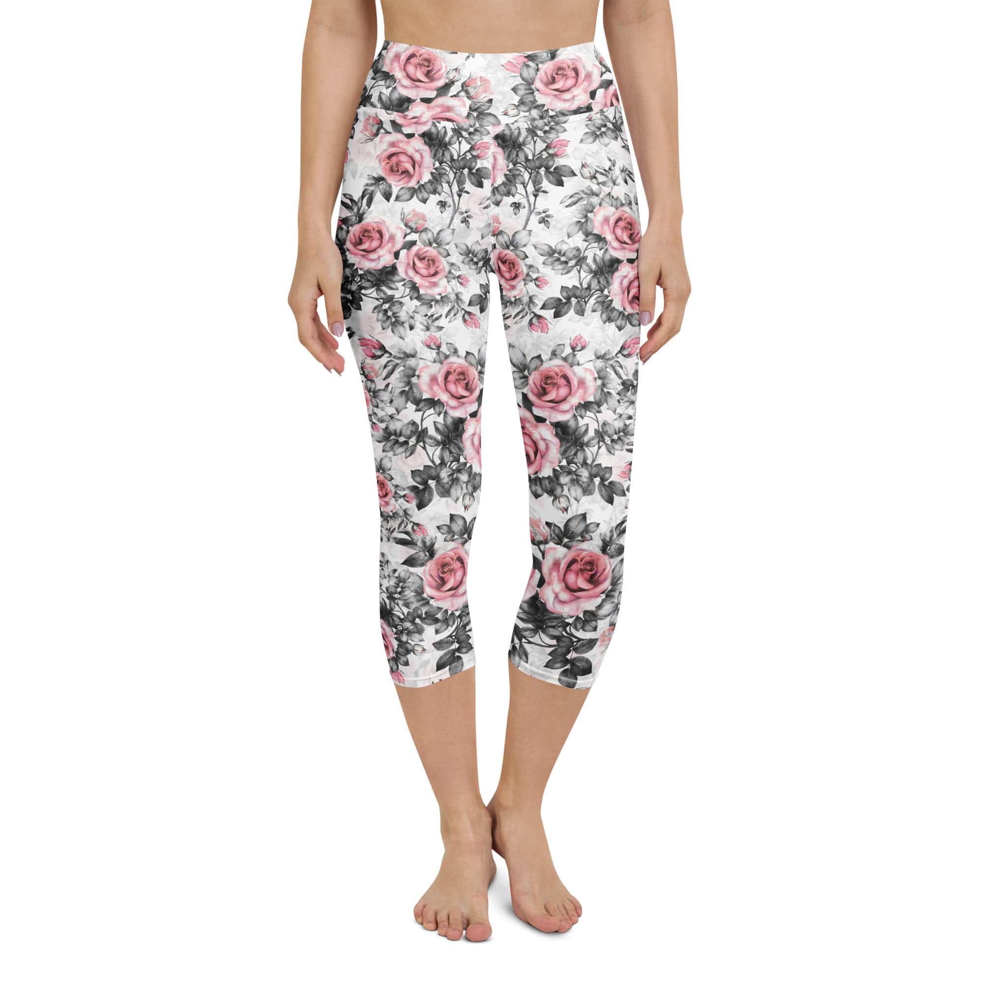 Blush Floral Yoga Capris