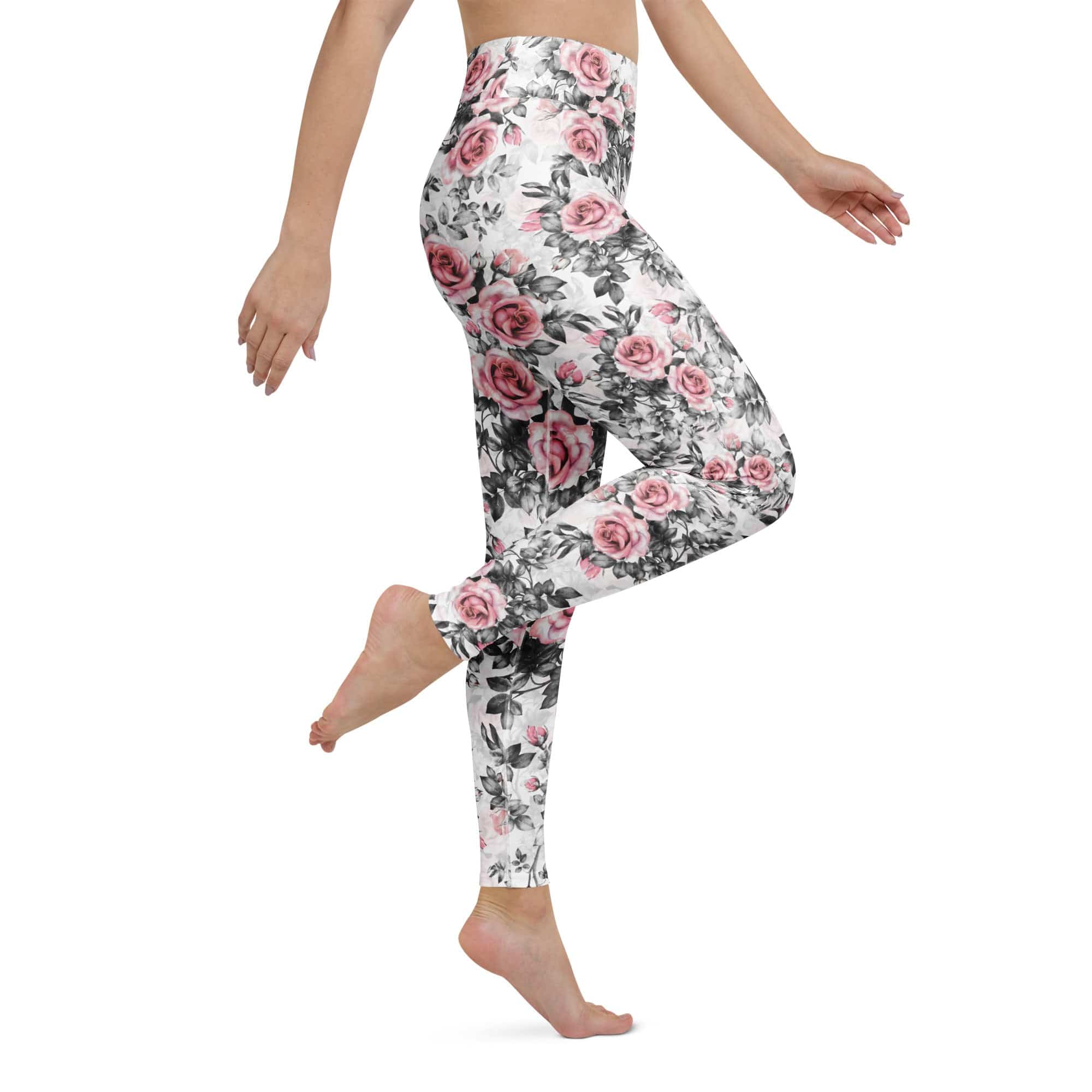 Blush Floral Yoga Leggings