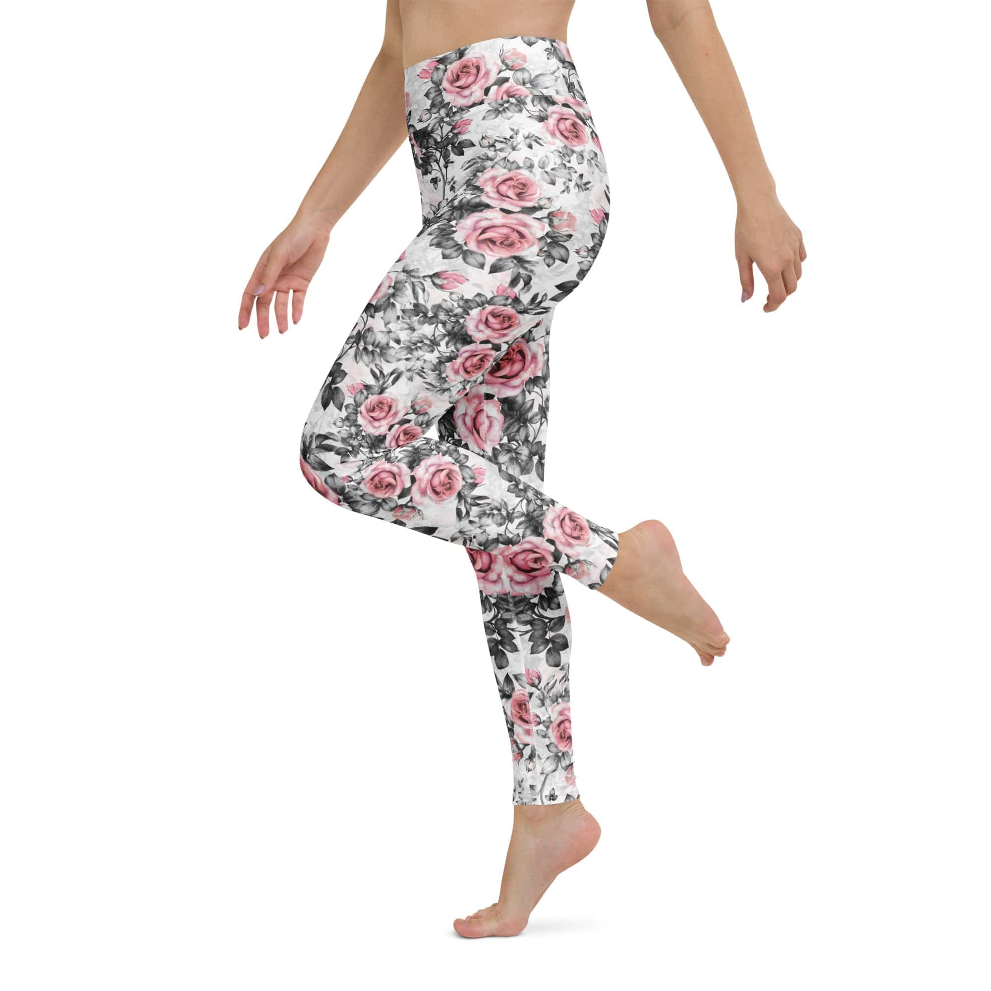 Blush Floral Yoga Leggings