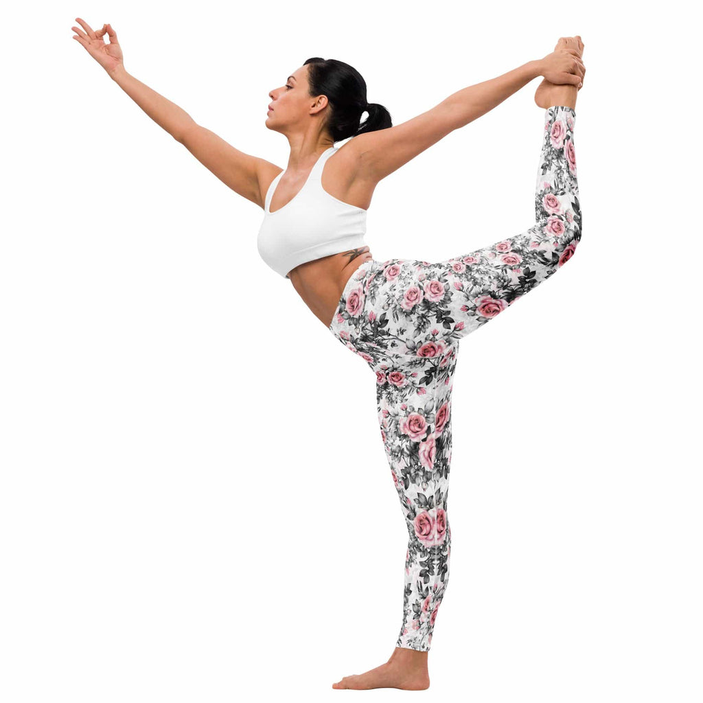 Blush Floral Yoga Leggings