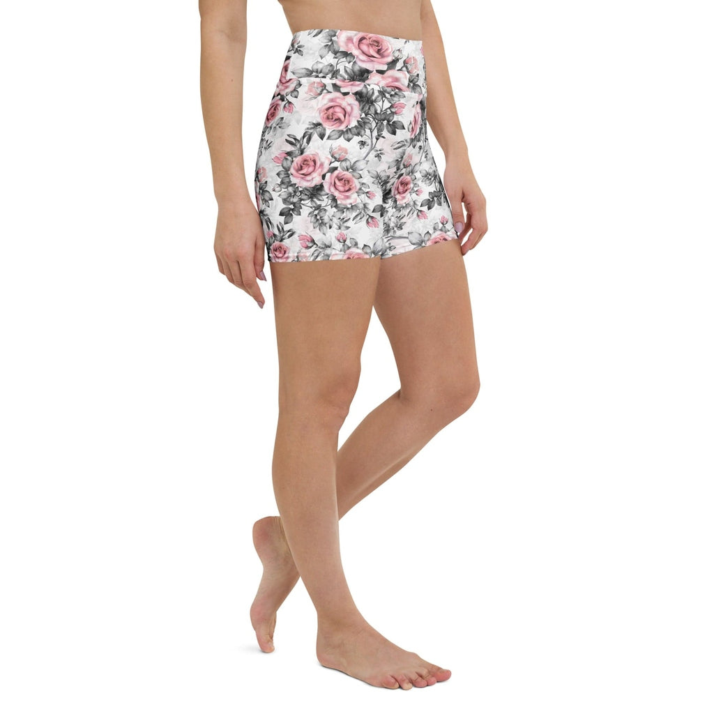 Blush Floral Yoga Shorts