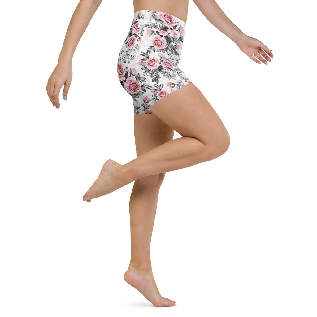 Blush Floral Yoga Shorts