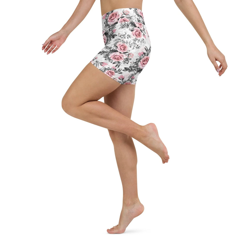 Blush Floral Yoga Shorts