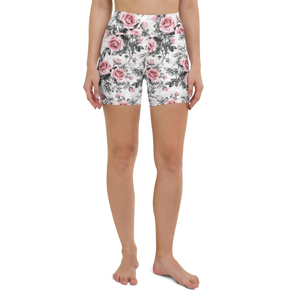 Blush Floral Yoga Shorts