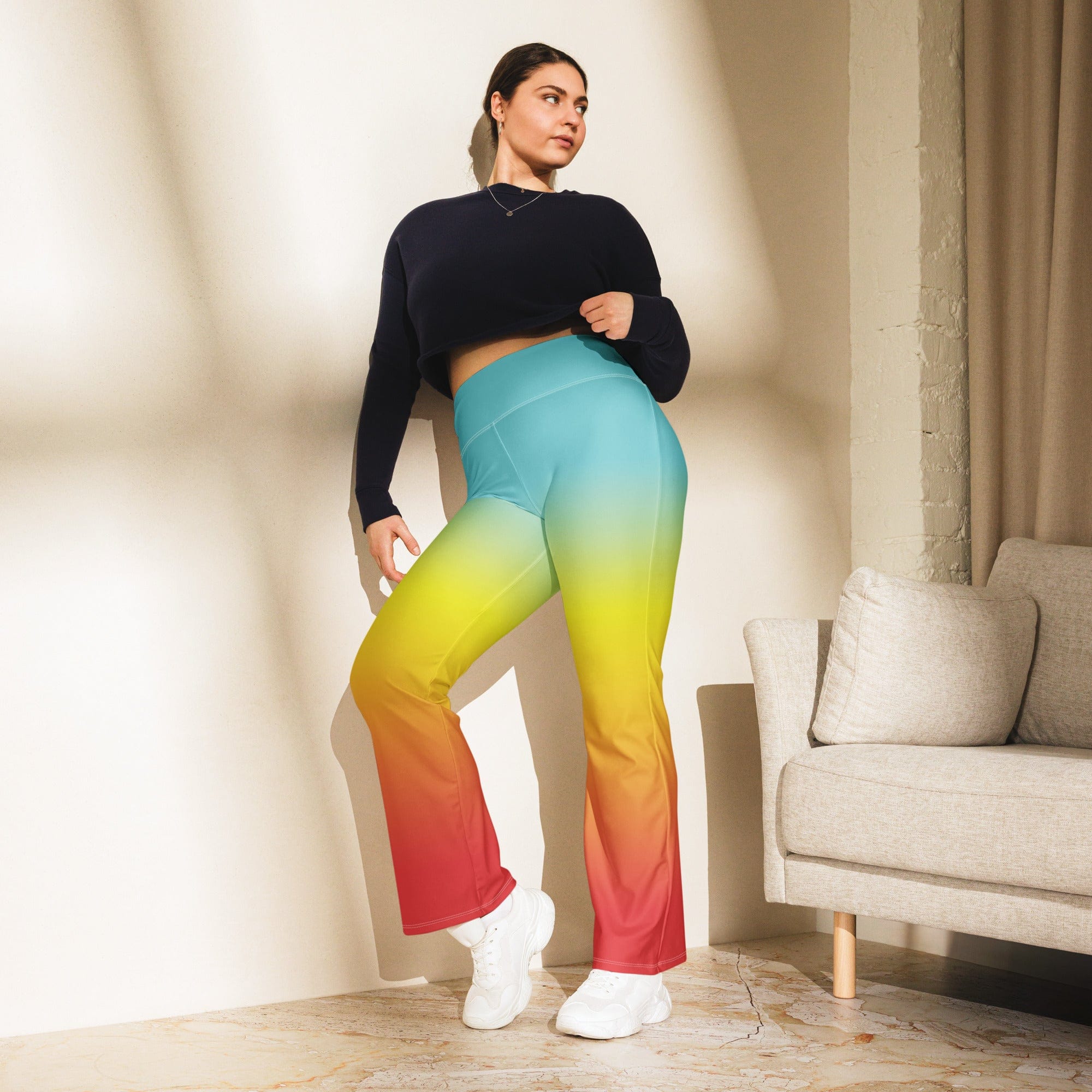 Bohemian Rainbow Flare Leggings