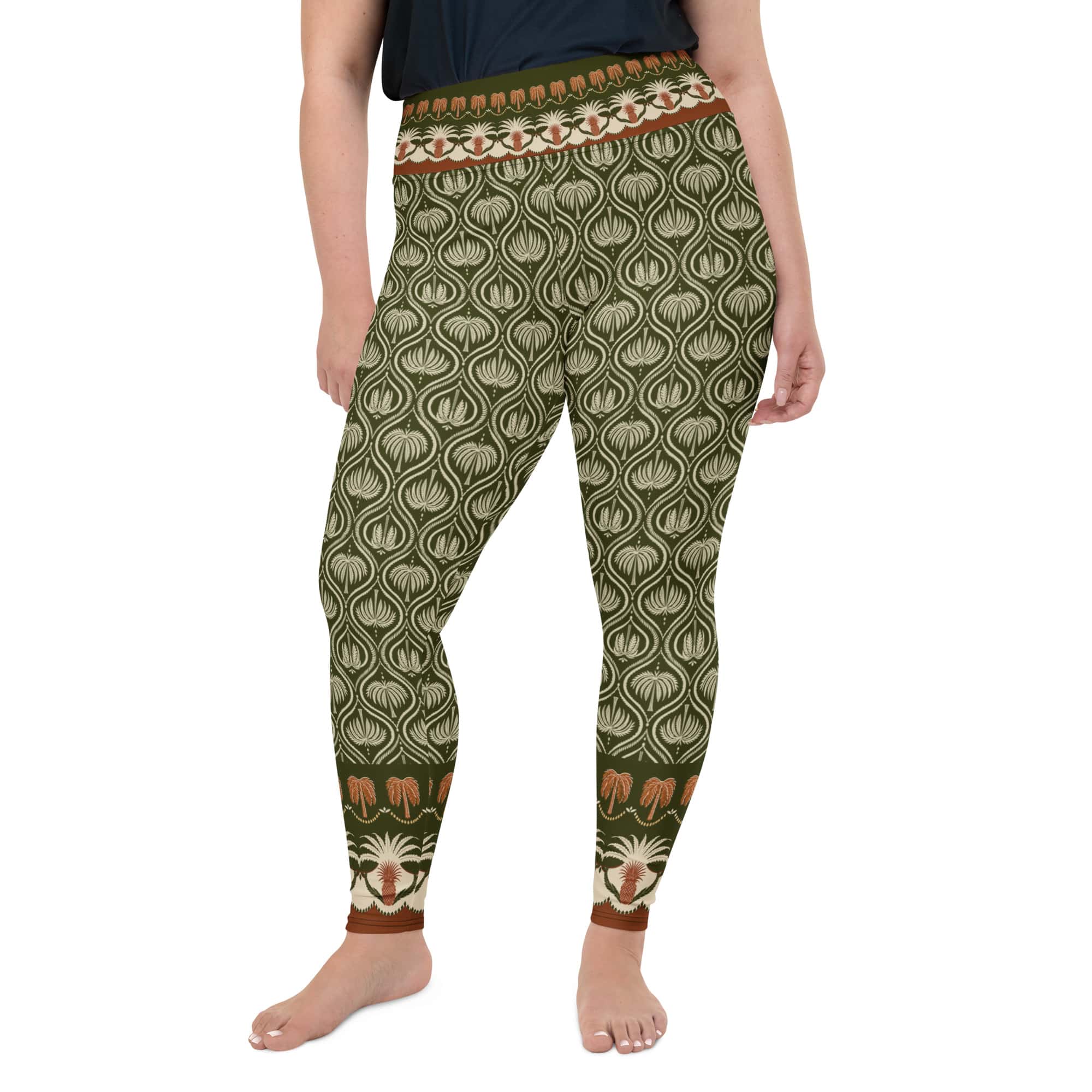 Boho Palm Plus Size Leggings