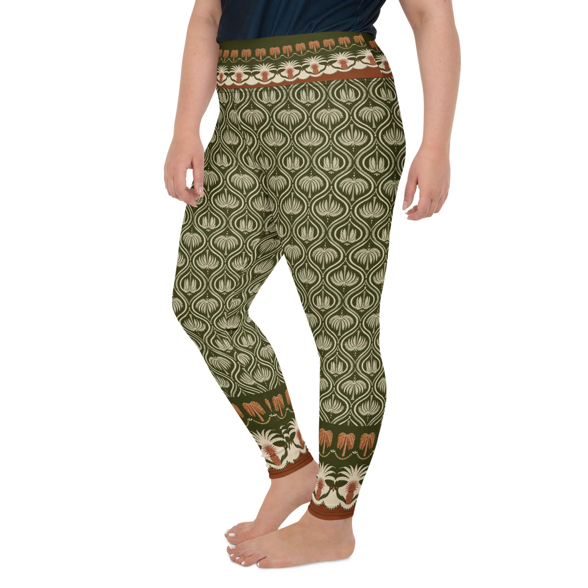 Boho Palm Plus Size Leggings