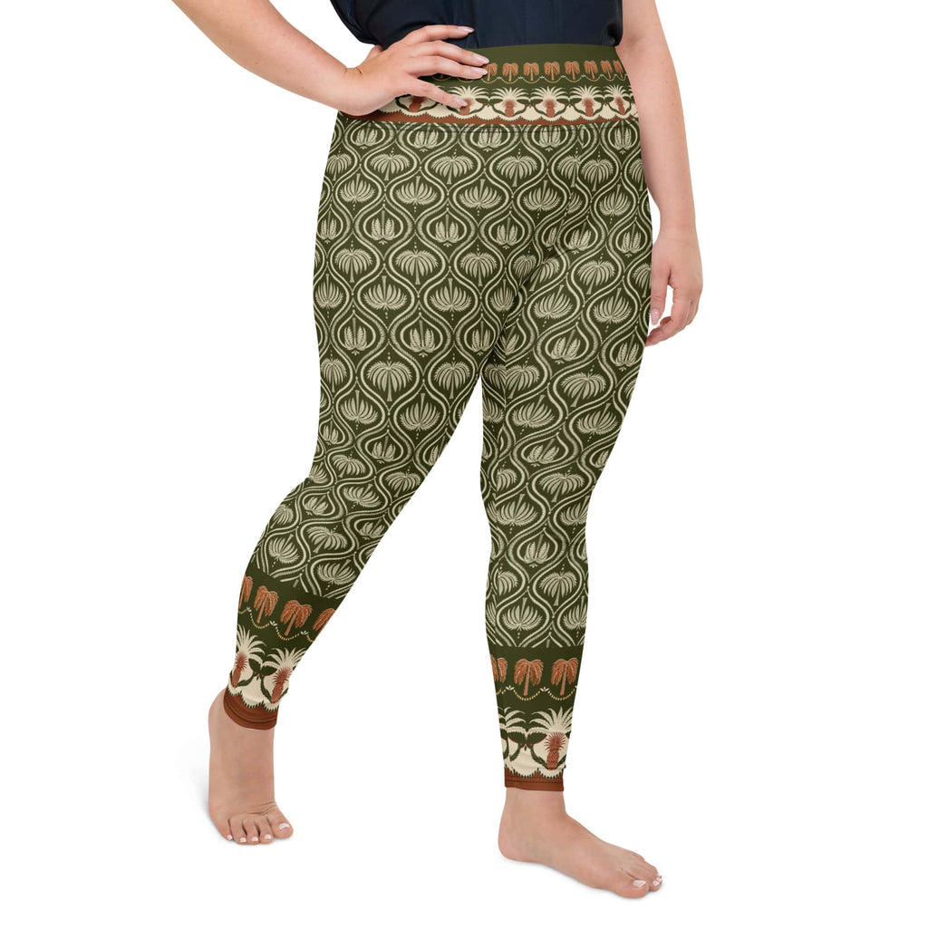 Boho Palm Plus Size Leggings